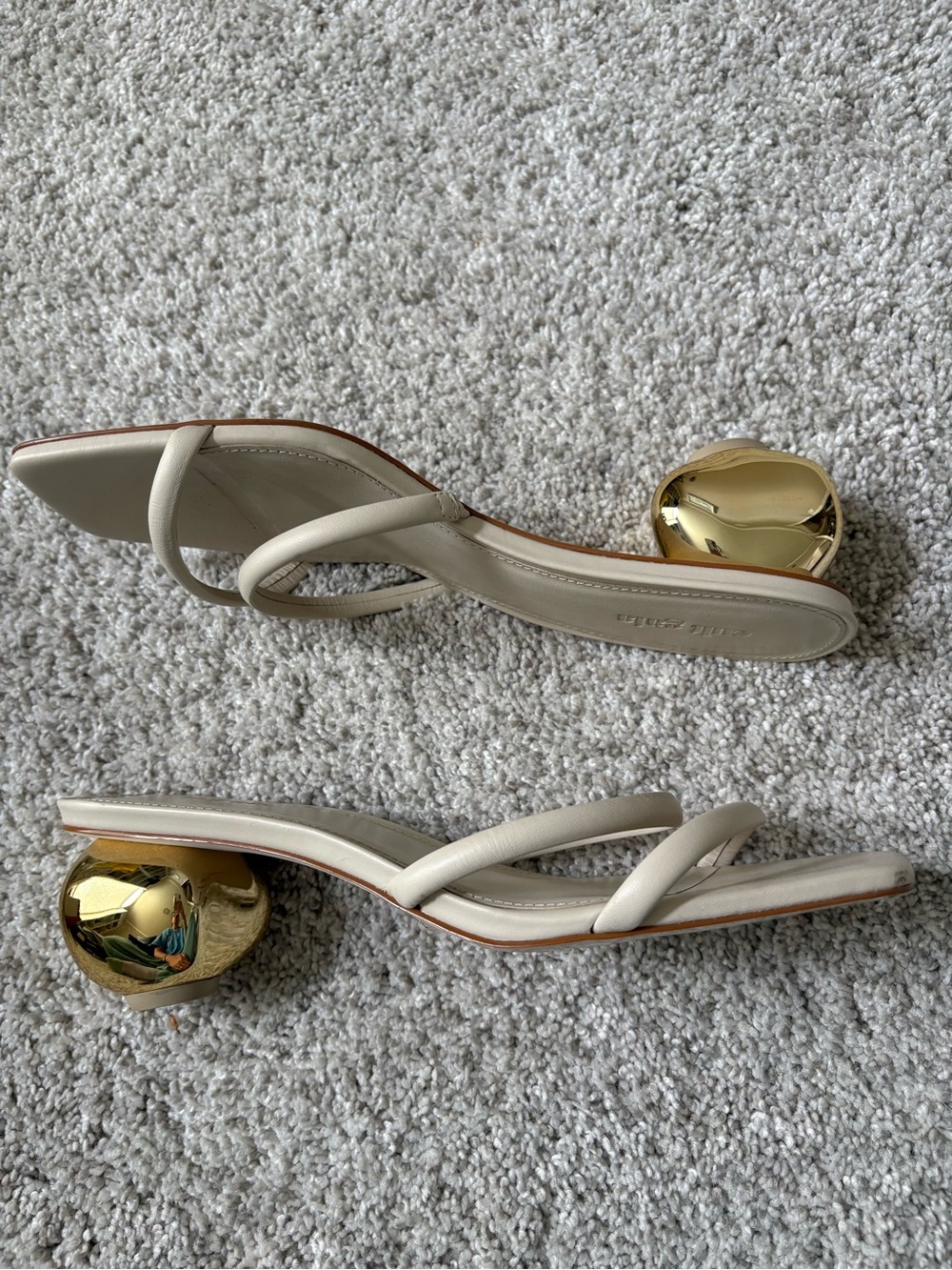 cult gaia Cream Double-Strap Square-Toe Mules - Picture 4 of 6